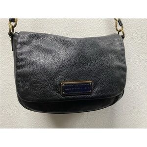 Marc by Marc Jacobs Black Pebbled Leather Flap Crossbody
